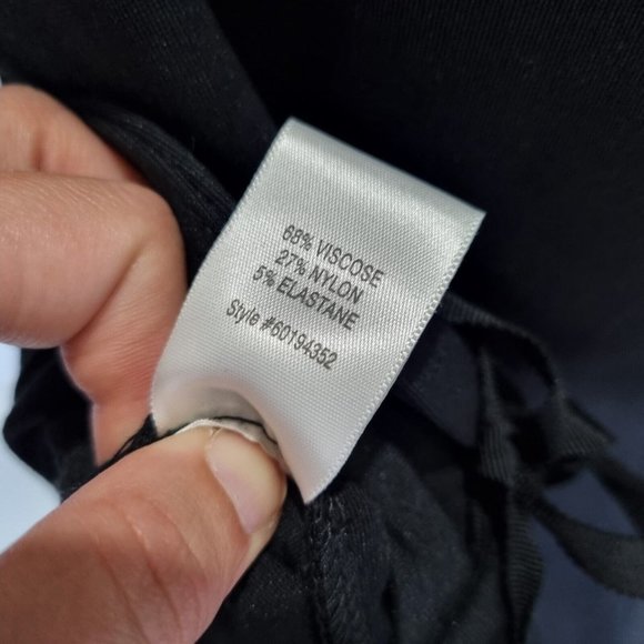 Witchery Black Ponte Lace Up Detail Bodycon Midi Dress Size 14 - Picture 9 of 9